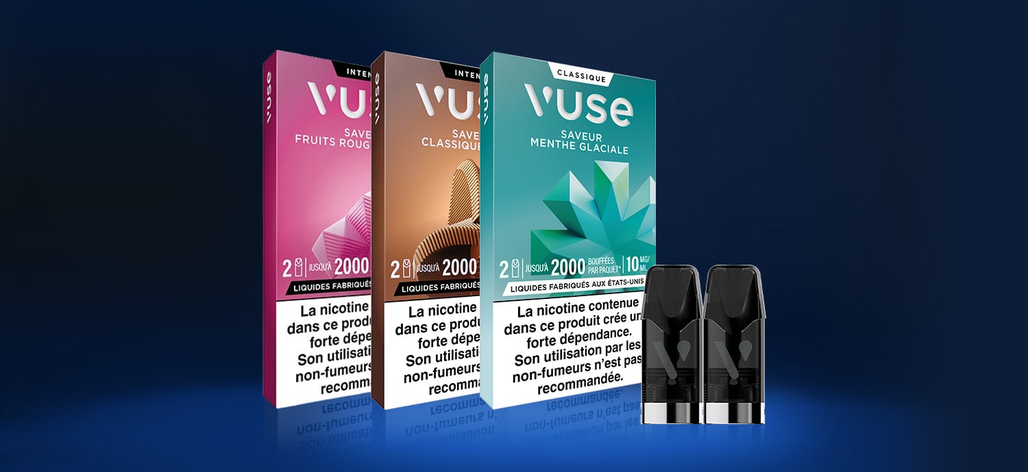 Vuse Recharges Intense pack deux capsules | Classique, Menthol & Fruit Vuse Recharges Intense pack deux capsules | Classique, Menthol & Fruit
