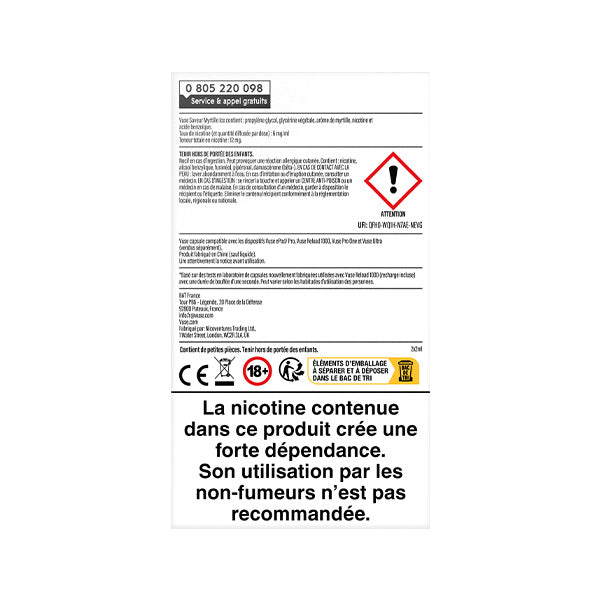 Recharge Gamme Intense Saveur Myrtille Ice