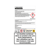 Étiquette d'avertissement sur la nicotine en français avec symbole de danger et informations de sécurité. Un texte en gros caractères en bas de page avertit que la nicotine contenue dans VUSE Recharge Gamme Intense Saveur Pomme Verte crée une forte dépendance et n'est pas recommandée pour les non-fumeurs.