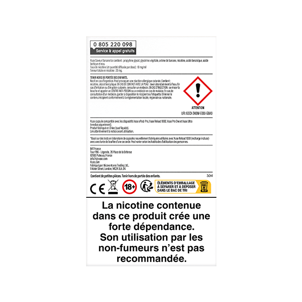 Recharge Gamme Intense Saveur Banane Ice