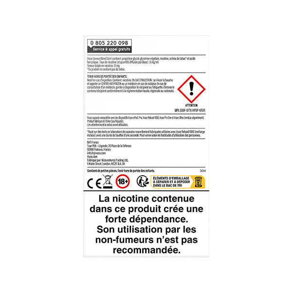 Recharge Gamme Classique Saveur Blend Doré