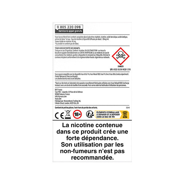 Recharge Vuse ePod visuel arrière