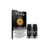 L'emballage noir de VUSE Ultra Saveur Blend Doré présente deux capsules de nicotine de 10 mg sur la face avant, ainsi qu'un avertissement en français concernant la dépendance à la nicotine et conseillant aux non-fumeurs de ne pas utiliser le produit.