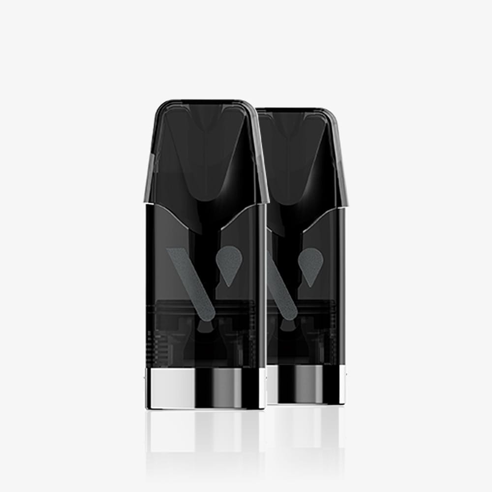 Vuse | Deux pods VUSE Recharge Gamme Intense Saveur Pastèque Ice, noirs et transparents, sont disposés côte à côte. Ils présentent un design rectangulaire épuré avec une base métallique, idéal pour une expérience de vapotage rafraîchissante à la Pastèque Ice. | Cigarettes Electroniques et Recharges
