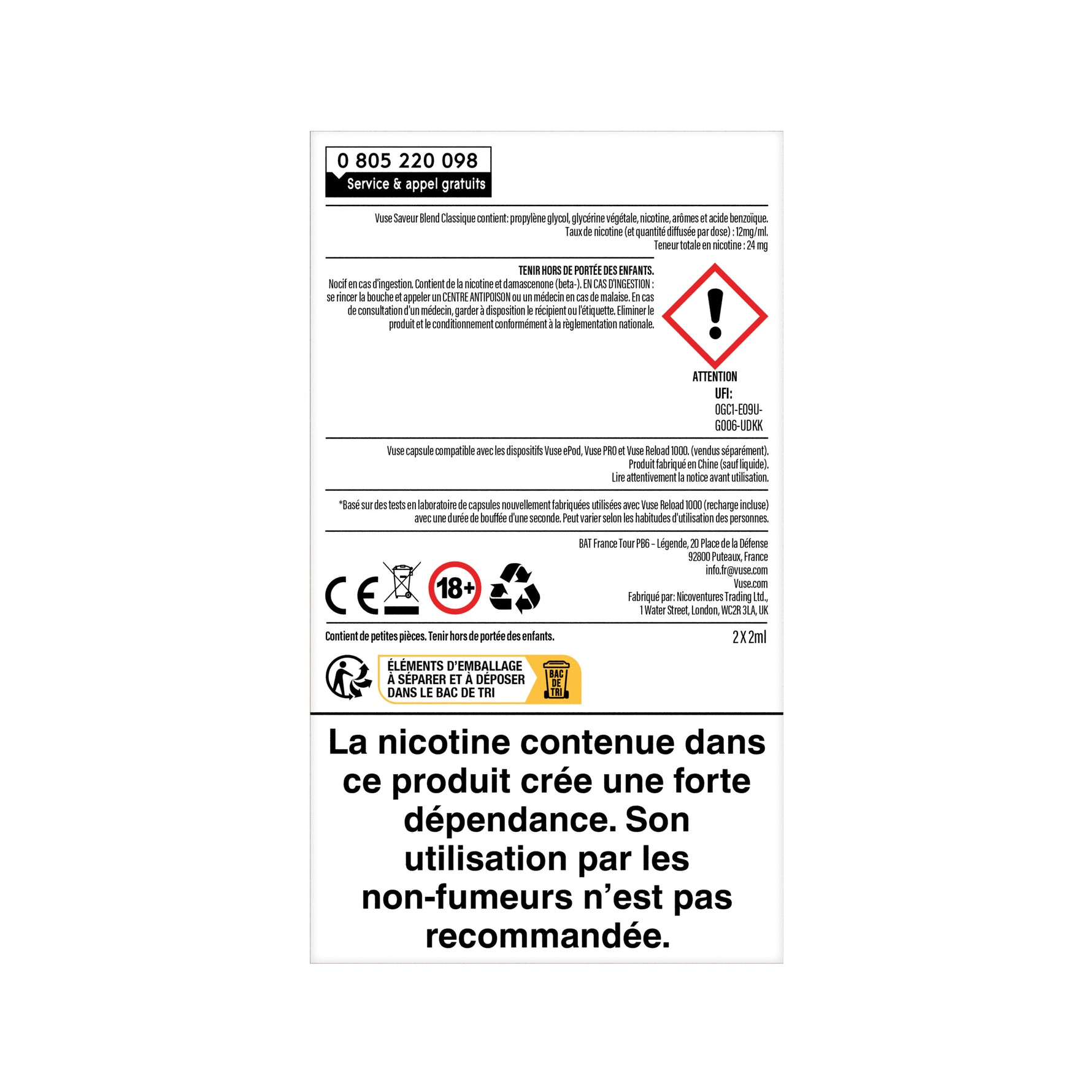 Recharge Gamme Intense Saveur Blend Classique