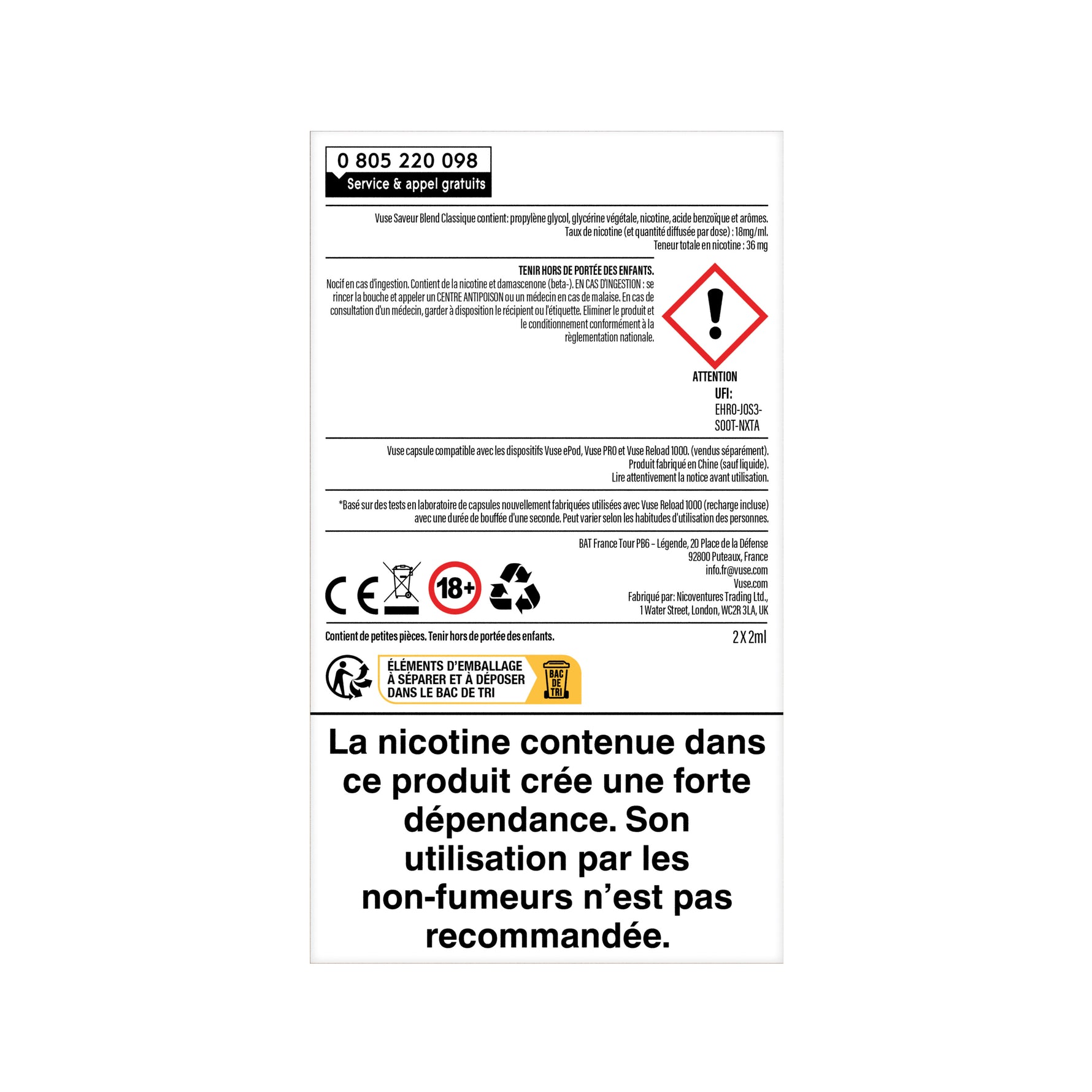 Recharge Gamme Intense Saveur Blend Classique