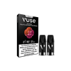 Vuse Ultra Saveur Fruits Rouges Pastèque de VUSE est présenté dans une boîte contenant deux capsules noires. Avertissement français : la nicotine crée une dépendance ; l'utilisation par des non-fumeurs n'est pas recommandée.