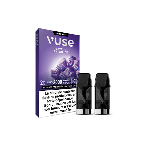 Vuse gamme intense saveur raisin ice 2000 zéro nicotine