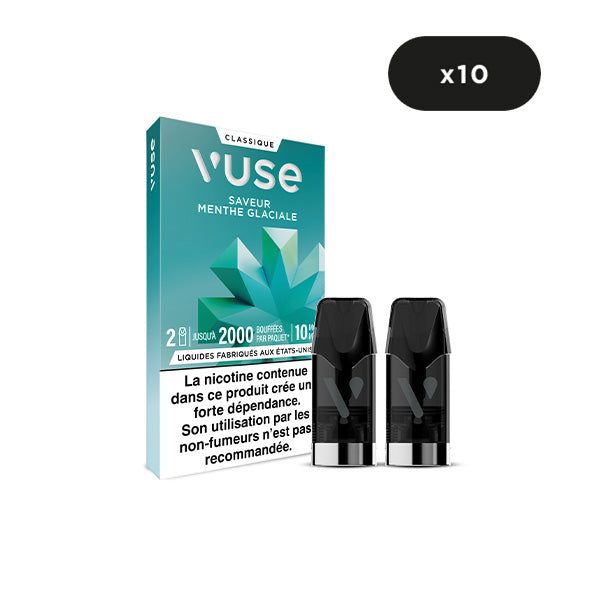 Recharge gamme classique saveur menthe glaciale 2000 10 mg x10