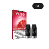 VUSE Recharge Gamme Intense Saveur Fraise Ice : paquet rose avec illustration de fraise, deux capsules noires saveur fraise à côté, icône x5 en haut à droite.