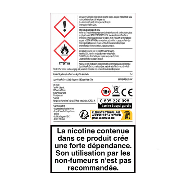 Vuse Pro ONE Box Fruits Rouges Intense ex Vuse Reload 1000 | VUSE FR Vuse Pro ONE Box Fruits Rouges Intense ex Vuse Reload 1000 | VUSE FR
